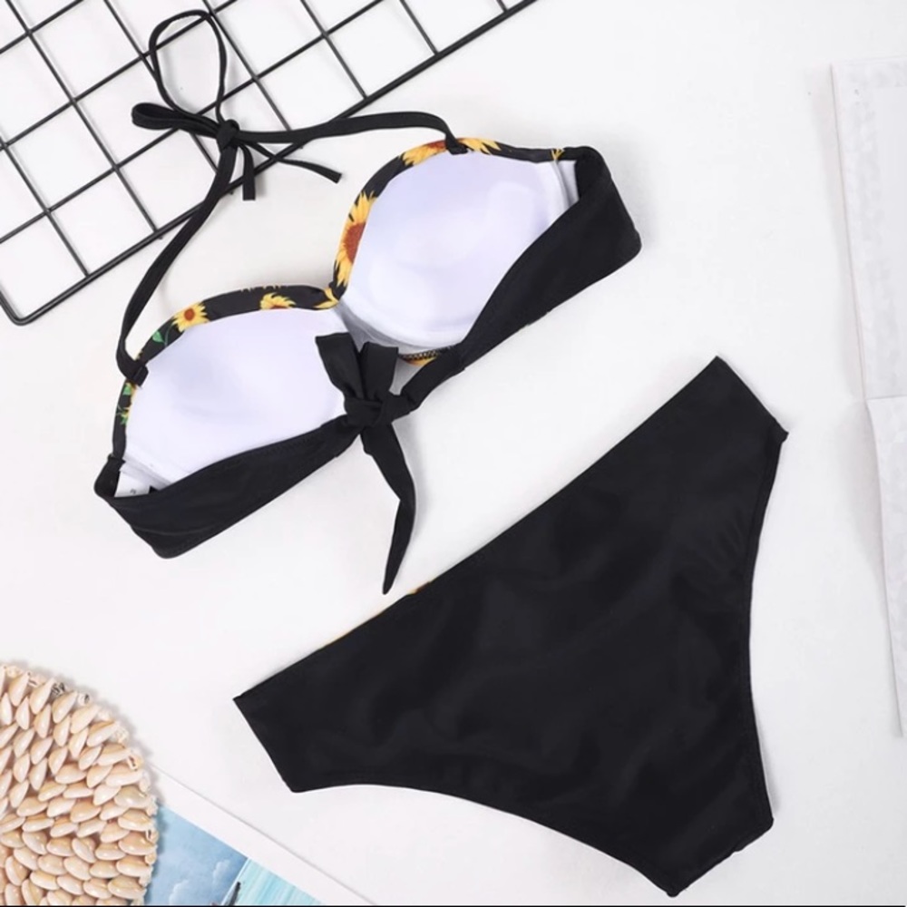 CLEARANCE Sunflower Fields Bandeau 2Pc Bikini Swimsuit - Picture 3 of 6